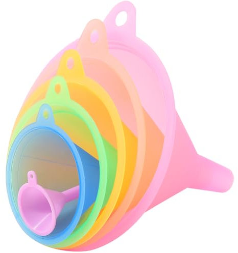 GORGECRAFT 6 juego de Embudos de Plástico de 6 tamaños Embudos Rellenables para Cosméticos Embudos Pequeños Medianos Y Grandes Embudos Multiusos de Plástico para Llenar Botellas Pequeñas O Recipientes
