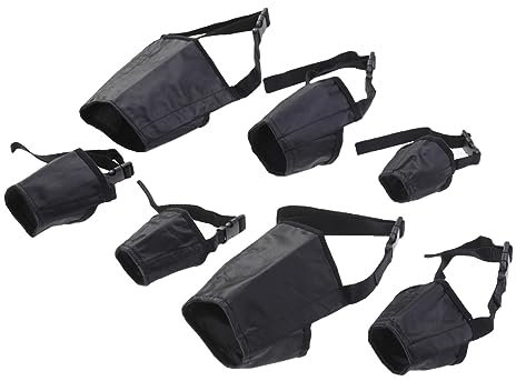 Happyyami 7pezzi Museruola Regolabile Per Protezione Per e Abbaiare Copertura Per Traspirante Adatta e Nero