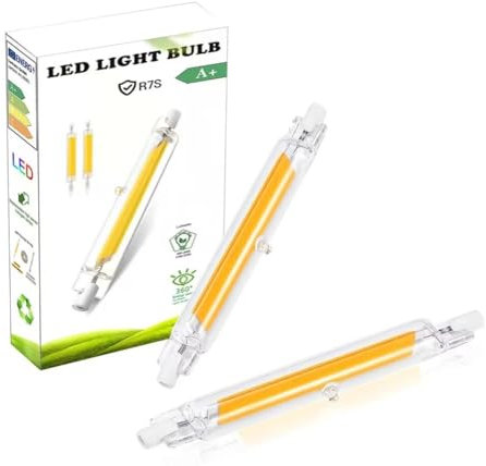 EIMOPE R7S LED 118mm 20W Lampen Dimmbar Glühbirne, 20W ersatz für 100W 200W Halogenstab, R7S LED Leuchtmittel, Warmweiß 3000K, 2000LM, 360° Strahlbeleuchtung, Kein Flackern, 2er Pack