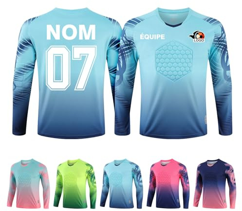 LAIFU Maillot Gardien de Football Personnalisé Homme Garçon Enfant Personnalisé avec Nom Numéro Logo de L'équipe