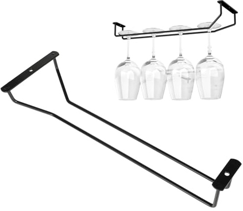 ARubyForest Weinglashalter Weinglas Halter aus Metall Weinglashalter Hängend Glashalter Hängend Weinglas Halterung Wine Glass Holder für KüChe Bar Restaurant Schwarz
