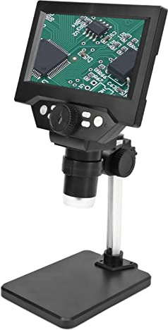 Ausla Digitalt Mikroskop, ABS LCD-myntmikroskop med 5,5 Tums Skärm 10MP 1000X 1080P 8 LED-lampor USB-datoranslutning för Reparation Av Myntlödningsstudie