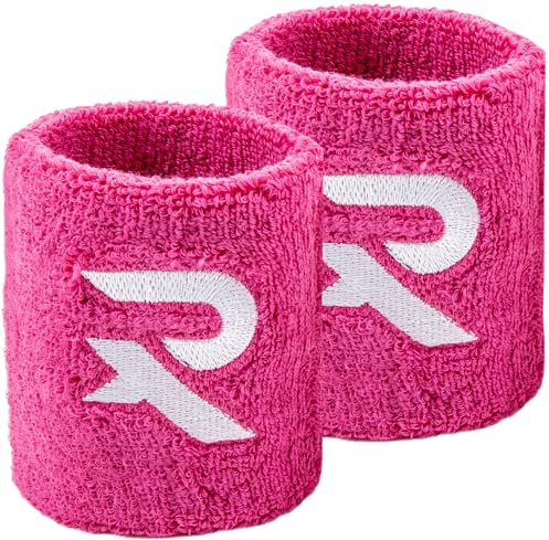 Raquex Baumwoll Armbänder - Weiches, dehnbares Baumwollmaterial. 8 cm oder 13 cm breit. Sport-Schweißbänder für Männer und Frauen 7 Farben zur Auswahl