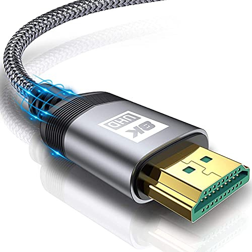 8K HDMI 2.1 Kabel 3M, Ultra HD 48Gbps Highspeed 10K 8K@60Hz, 4K@240HZ 165HZ 144HZ 120Hz, HDCP 2.3, UHD eARC HDR 10+, Vision VRR, kompatibel med PS5/4/3, 9K-spel, TV, Blu-ray-spelare, projektor