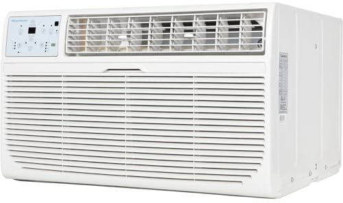 Keystone 8,000 BTU Wall Mounted Air Conditioner with Supplemental Heat and Dehumidifier Function, 115V, Wall AC for Small-Medium Sized Rooms up to 350 Sq.Ft. with Remote, Quiet, High Efficiency AC