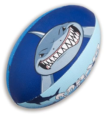 Ram Rugby – Club Quality Rugby Balls in Fun Animal Designs – Dinosaur, Shark, Tiger – Size 5, 4, 3 and Mini - 3 ply, 3-D Grip for great Passing & Catching Control – For Adults, Kids & Children