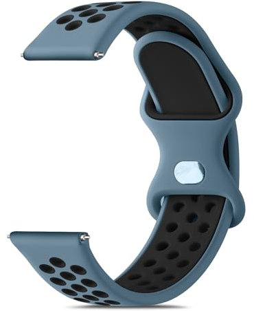 Vancle Uhrenarmband 22mm Herren Damen, Neues Wasserdichtes Silikon Armband 22mm Smartwatch Zubehör Zweifarbiges Atmungsaktives Armbänder für Herren Damen