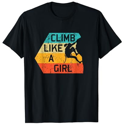 Kletterausrüstung für Kinder und Frauen Sunset I Climb Like A Girl T-Shirt