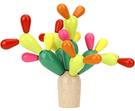 Giocattolo di Cactus, Puzzle in Legno per Bambini, Giocattolo di Cactus in Equilibrio, Blocchi di Costruzione Assemblati