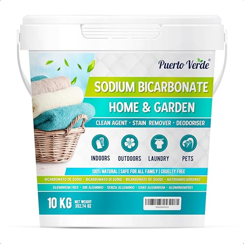 Puerto Verde • Bicarbonato di Sodio 10 Kg. Bicarbonato di Sodio senza Alluminio, 100% Naturale. Bicarbonato di Sodio per Pulizia, Lavatrice, Cattivi Odori e Cosmetici. Produzione Europea.