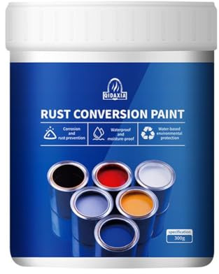 Rtyweth Peinture convertisseur de rouille, peinture convertisseur de rouille résistante aux intempéries pour métal, dissolvant de séchage universel, 300 g, rouille rapide pour Aut