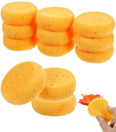 JUKOTA 10Pcs esponjas Redondas para Pintar, Esponja de Acuarelas de Arcilla para Pintura Facial, artesanía, cerámica de cerámica para Limpieza de cerámica, Arte, artesanía, Arcilla, Pintura Facial