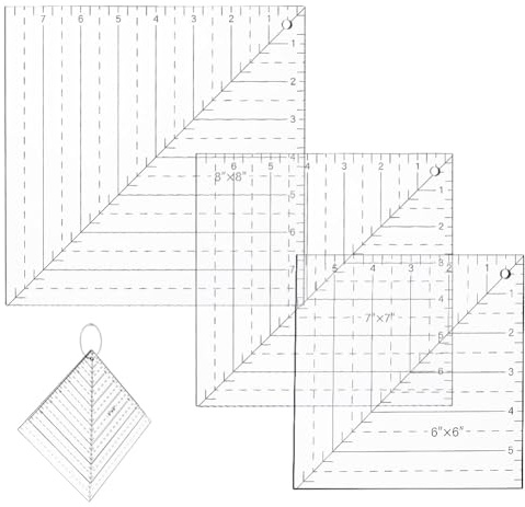 NBEADS 3 Pezzi Righello Quadrato da Sarta in Acrilico Trasparente, Righello per Il Taglio Del Tessuto Da 152/177/203mm con Anelli Incernierati per Quilting e Cucito