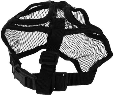OHPHCALL Andningsbar Mjuk Hundgrimma för Små Hundar Kort Justerbar Mask för Anti-bitning och Skällkontroll Bekväm Meshdesign för Bulldoggar