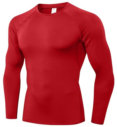 POIHIDE Men's Long Sleeve Compression T Shirts Quick Dry Sports Gym Tops | Crew Neck,Base Layer Shirt,Lightweight,Highly Elastic,Muscle Fit,Workout Clothes,Running,Workout,Fitness Undershirts,Training