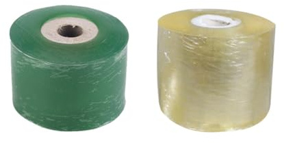 NUOBESTY Ruban de Greffage pour Plantes 2 Pcs – Film Extensible Auto-adhésif en Polyéthylène 3 Cm – Jaune et Vert – Imperméable et Flexible – Greffe Arbres Fruitiers, Agrumes, Jardinage