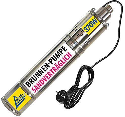 Sandverträgliche Tiefbrunnenpumpe Schraubenpumpe Brunnenpumpe Wasserpumpe Gartenpumpe Rohrpumpe Hauswasserwerk Bohrlochpumpe für neuangelegte (230V - 3 Zoll SCREW-Star 370)