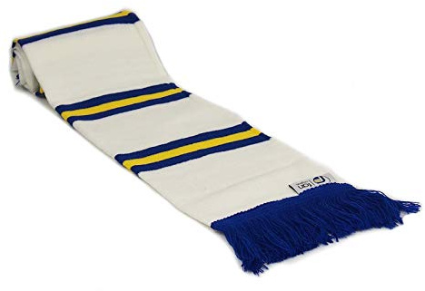 fanoriginals 3 Bar Football Bar Scarf in Leeds Colours White