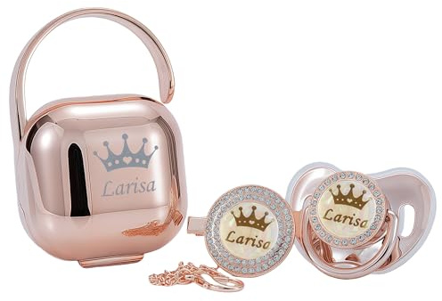 MIYOCAR Personalized Bling Pacifier Box and Pacifier Set Unique Gift to New Bron Baby Baby Shower Gift