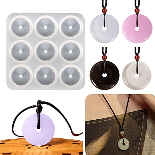Silicone Circle Donut Necklace Pendant Resin Epoxy Mold Crystal Lucky Charm | Jewelry Casting Mould Agate DIY Craft Handmade Gift