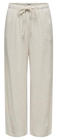 ONLY dam tygbyxor Onlsiesta Mw Pull-up Linne Bl Pant Pnt