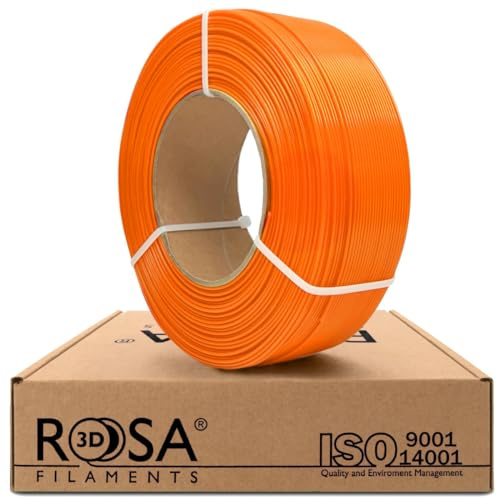 ROSA3D PLA Filament 1.75 mm für 3D Drucker, PLA Orange, Refill Filament 1kg