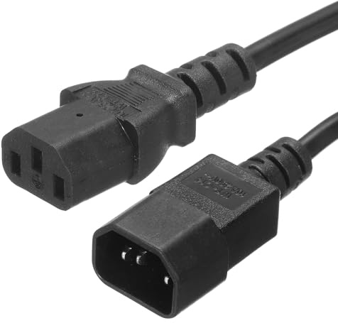 PATIKIL Nätkabel 3 stift C14 hane till C13 hona 2,5 mm² 0,5 m 250 V 10 A PDU-strömkabel för bärbar dator, elektronik, tv, skrivare