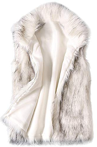 Gilet Court pour Femme Fausse Fourrure Manteaus Sans Manches Cardigan Imitation Fourrure Hiver Gilet Vestes Sans Manche Femme Hiver
