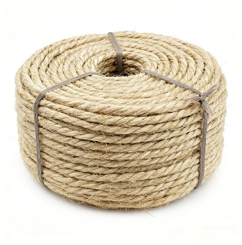 HTJZWG 164Ft Sisal Rope for Cat Tree & Scratching Post Replacement, Scratcher Rope to Refresh Cat Furniture, Durable Cat Scratching Rope