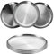 Zyluniy Piatto Da Portata in Acciaio Inox Piastra 6 Pezzi 20cm Piatti Rotonde in Acciaio Inox, Stoviglie da Tavola Portatile per Campeggio all'Aperto, Piatto per Barbecue per Escursionismo, Picnic