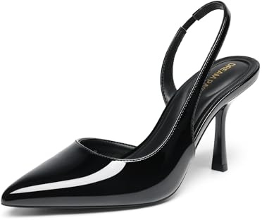 DREAM PAIRS Zapatos Tacón Kitten Mujer,Size 39,Pat Negro,SDPU26011W