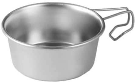 Genérico Cuenco de Camping de Acero Inoxidable 304 con Asa Hueca y Diseño Compacto, Taza para Beber Agua de 400ml Adecuado para Mochileros y Uso Diario