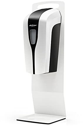 Tischständer inkl. Sensor- Desinfektionsspender mit Nebeldüse für Flüssigmittel, Aufsteller,berührungslose Handdesinfektion mit Sensor, Tischständer, Weiss