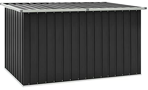 vidaXL Boîte de Rangement de Jardin, Coffre de Stockage, Outils de Jardinage, Organisateur de Terrasse Patio Arrière-Cour Extérieur, Anthracite