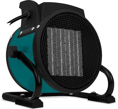 VONROC Elektrischer Heizlüfter - 6000 W/9000 W - Keramik | Dreiphasenleistung 400 V (Grün, 3000W) (Grau, 2000W)