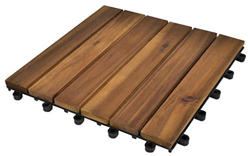 Swpsd Decking Tiles Vertical Pattern 30 x 30 cm Acacia Set of 20 Model271790