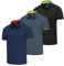 AMZSPORT 3er Pack Herren Poloshirt Basic Kurzarm Polo T Shirt Slim Fit Golf Polohemd Schwarz Grau Marineblau L