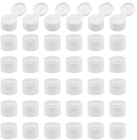QUARKZMAN 36 st 24/410 övre fällbara flasklock i plast återanvändbara anti-avfallsflaskor flasklock plast ihåliga schampoflaskor vita
