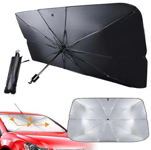JOZMMZEOOA Parasole per auto, 65 x 125 cm, protezione dal calore, protezione dai raggi UV, per la maggior parte delle auto