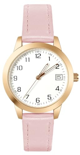 OFFCUP Ladies Watches, Analog Quartz Watches for Women, Waterproof Womens Watch, Girls Wrist Watch with Leather Strap for Christmas and Valentine's Day Gifts