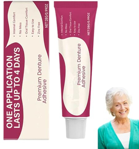 Premium Denture Adhesive, Secure Thermoplastic Denture Adhesive, Convenient Dental Glue for Teeth - Improves Fit, Comfort and Stability (1)