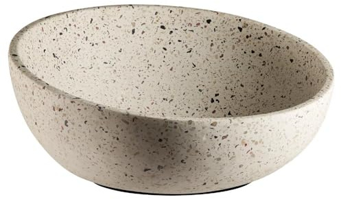 APS 30082 Dekoskål/fruktskål TERRAZZO – betong, Ø 29,5 cm, H: 8,5/14,5 cm, 2,5 liter, terrazzo-look