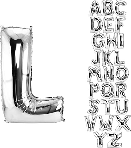 DekoRex® Letras Globo de hoja inflable para su celebración de cumpleaños o boda de helio 100 cm Letra L