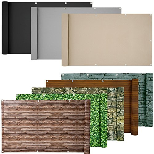 ESTEXO® PVC-Balkonsichtschutz, Balkonbespannung, Balkonverkleidung, 6 Meter (0,9 x 6,0 Meter, Creme)