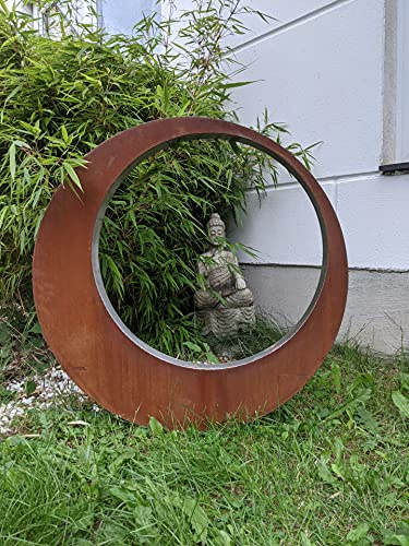 Escultura de jardín de acero inoxidable oxidado, para jardín (95 x 5 cm)