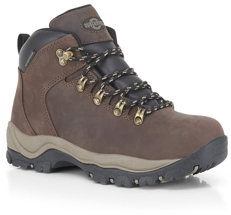 Northwest Territory Ladies Emerald Lace Up Premium Leather Waterproof Walking/Hiking/Trekking Boot (Brown, 6 UK, numeric_6)
