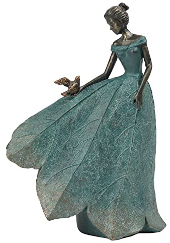 Guichifun Fe staty samling heminredning - löv ängel flickor harts hem trädgård dekor för utomhus eller inomhus rustik älva trädgård utomhus gård fantasi figurer gåvor 20 x 13 cm