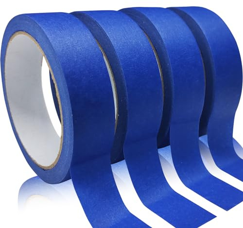 4 Rolls Premium Painters Tape, Blue Tape, Masking Tape, Paint Tape for Multi-Purpose, Painting, Painter's, DIY Crafts Arts (88yd =0.94IN*22yd*4) Decoration Labeling No Residue, Easy Removal