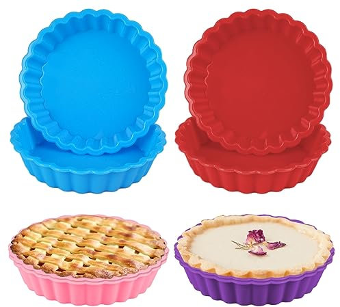 DGN Stampo per torte in silicone, 11 cm, per torte di frutta, mini pirottini antiaderenti per torte di frutta, quiche, torta