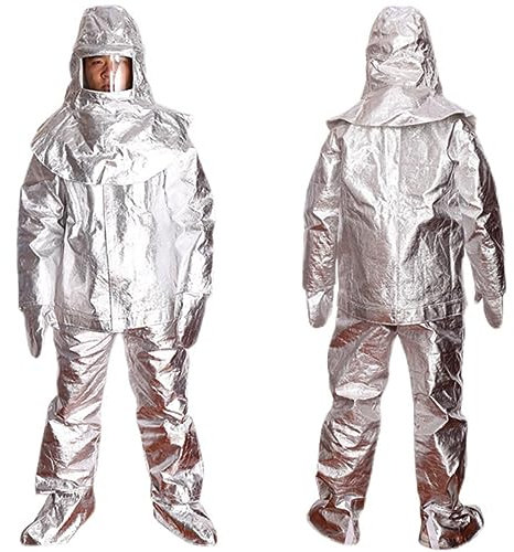 Combinaison d'isolation résistante à la chaleur Inflammation Retarding Costume Aluminisé Résistant à la chaleur Costume Aluminisé Vêtements de travail de sauvetage de mines, Usine de verre,